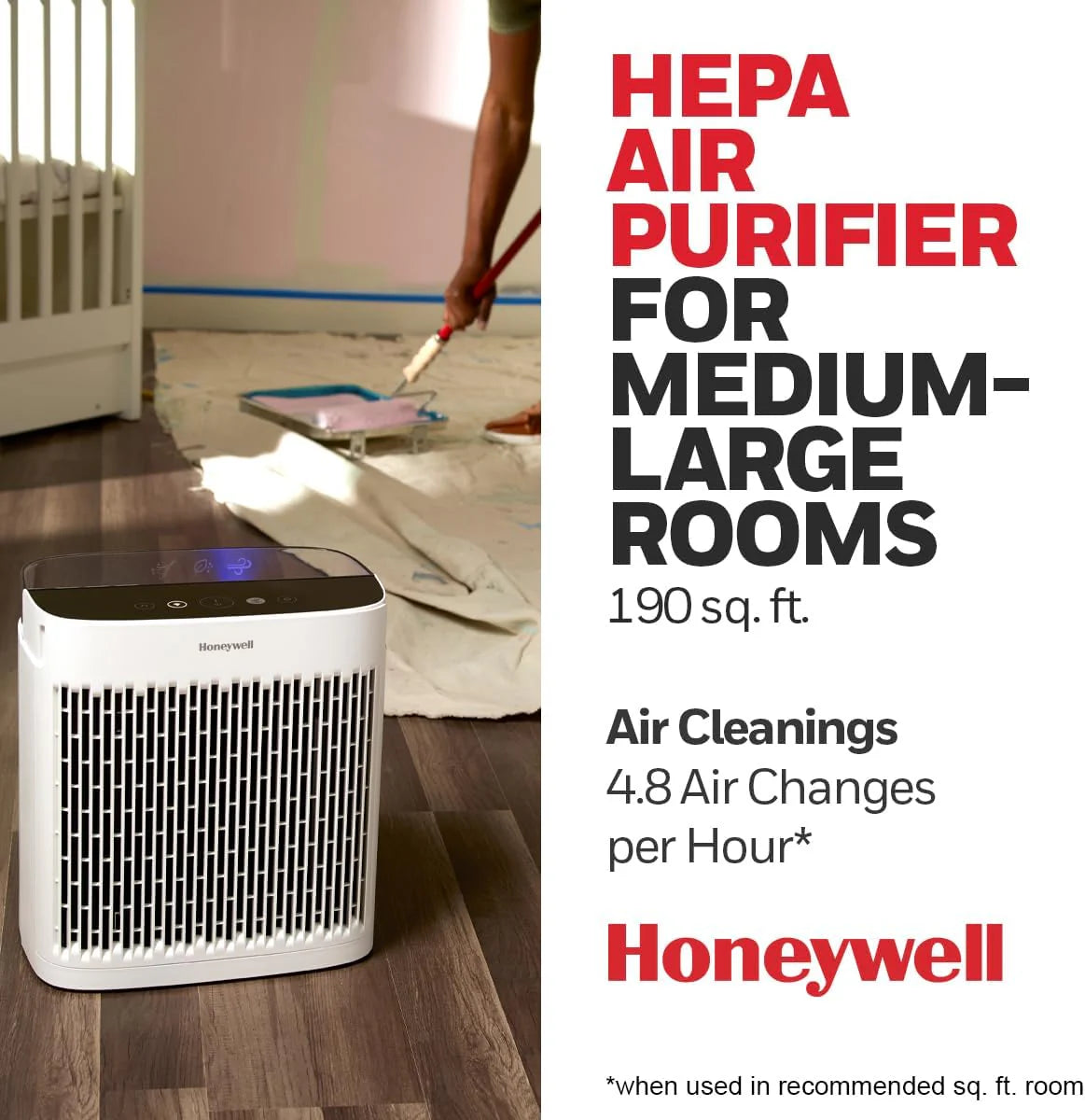 Purificatore d'aria HEPA per stanze medio-grandi da 190'
