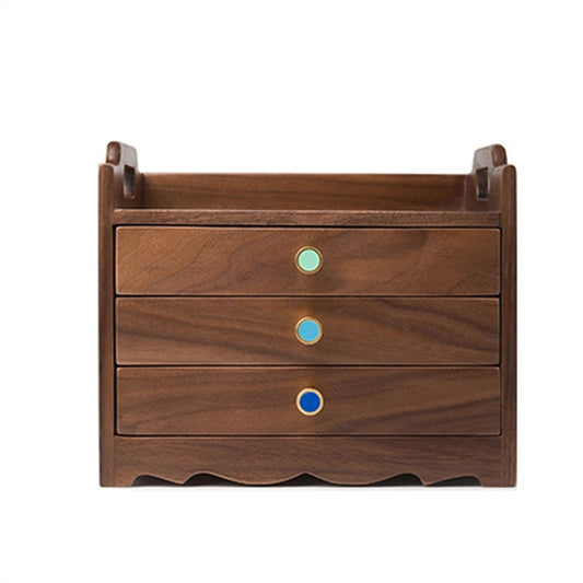 Scatola portaoggetti da viaggio per gioielli in legno massello di rame