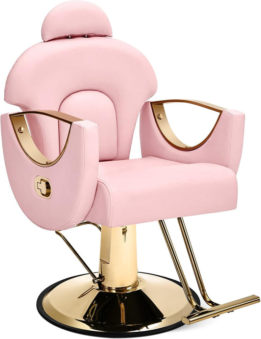 Poltrona da salone, poltrona da barbiere reclinabile, pompa idraulica sovradimensionata, poltrona da parrucchiere per impieghi gravosi, poltrona da parrucchiere girevole a 360 gradi con una capacità di peso massimo di 400 libbre