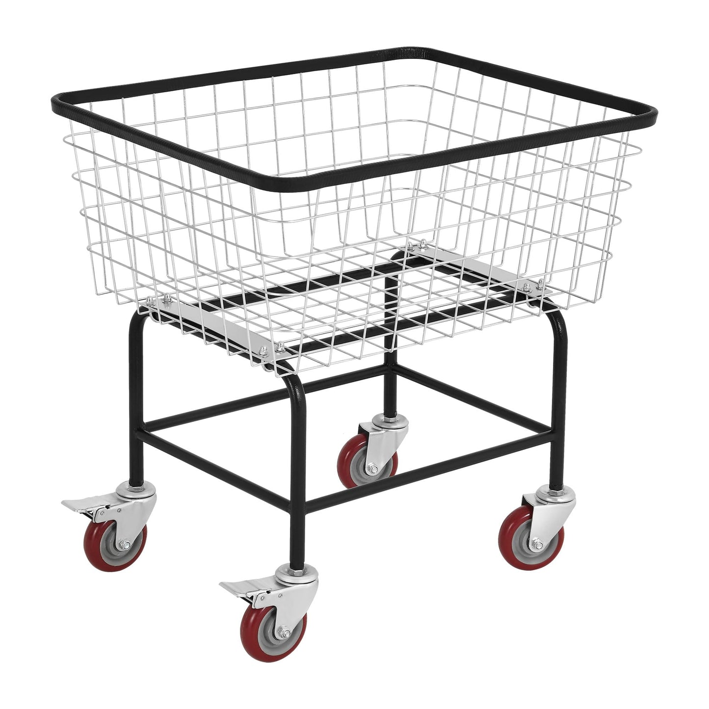 Carrello portabiancheria in filo metallico da 4,5 staia, cesto portabiancheria con ruote, carrello portabiancheria in filo metallico commerciale con finitura zincata, cesto in acciaio di grandi dimensioni per riporre i vestiti da lavanderia