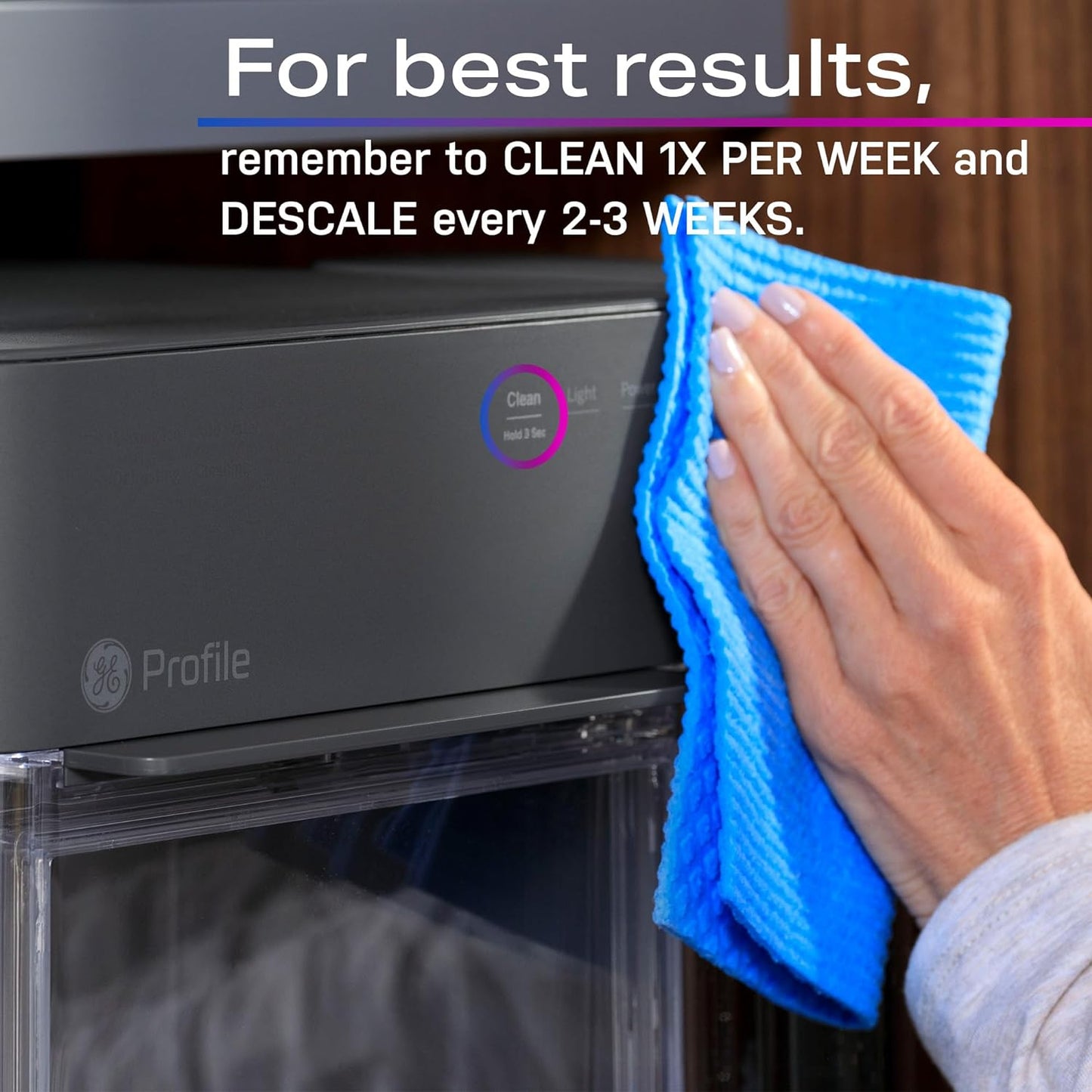 Serbatoio dell'acqua da 0,75 galloni, masticabile, frantumabile, da banco, include paletta per il ghiaccio, produce 38 libbre di ghiaccio a cubetti 24 ore su 24, 7 giorni su 7, WiFi, connesso, acciaio inossidabile