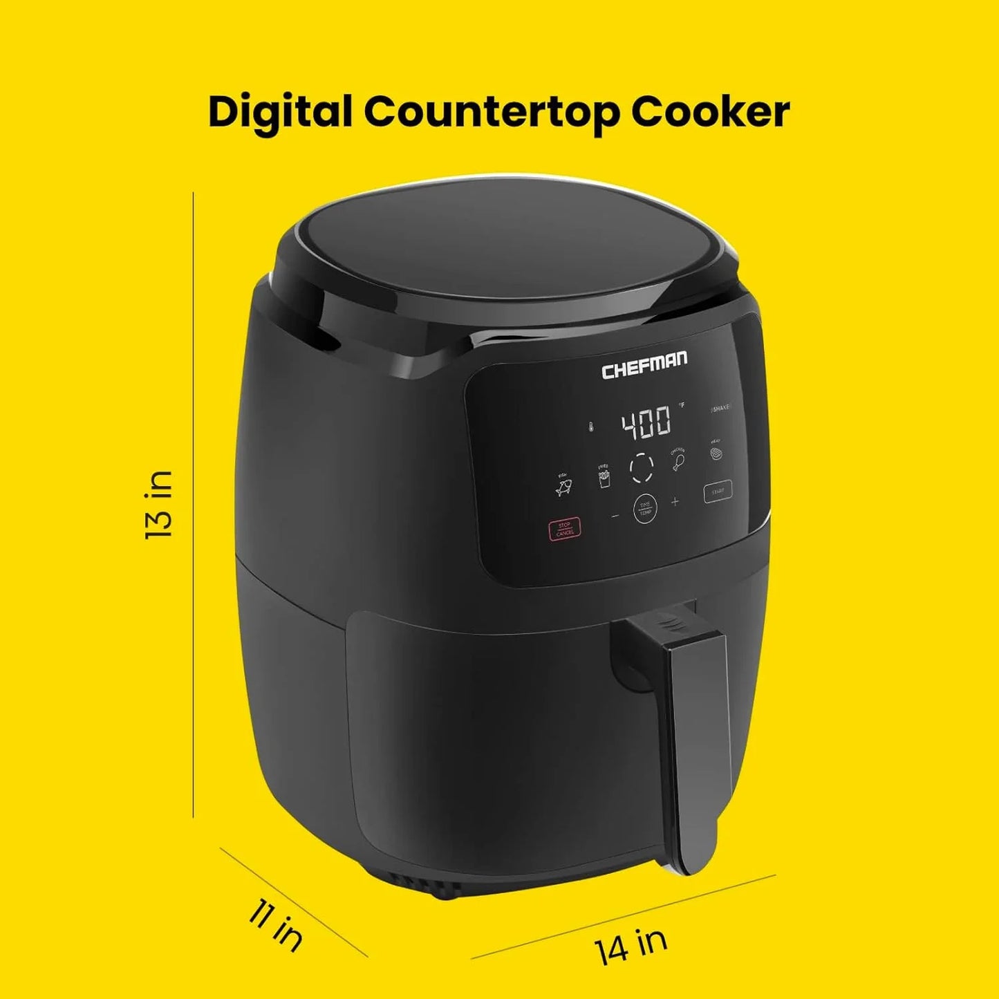 La friggitrice ad aria Chefman da 6 litri con doppio cestello e finestra Easy View utilizza due padelle antiaderenti separate da 3 litri