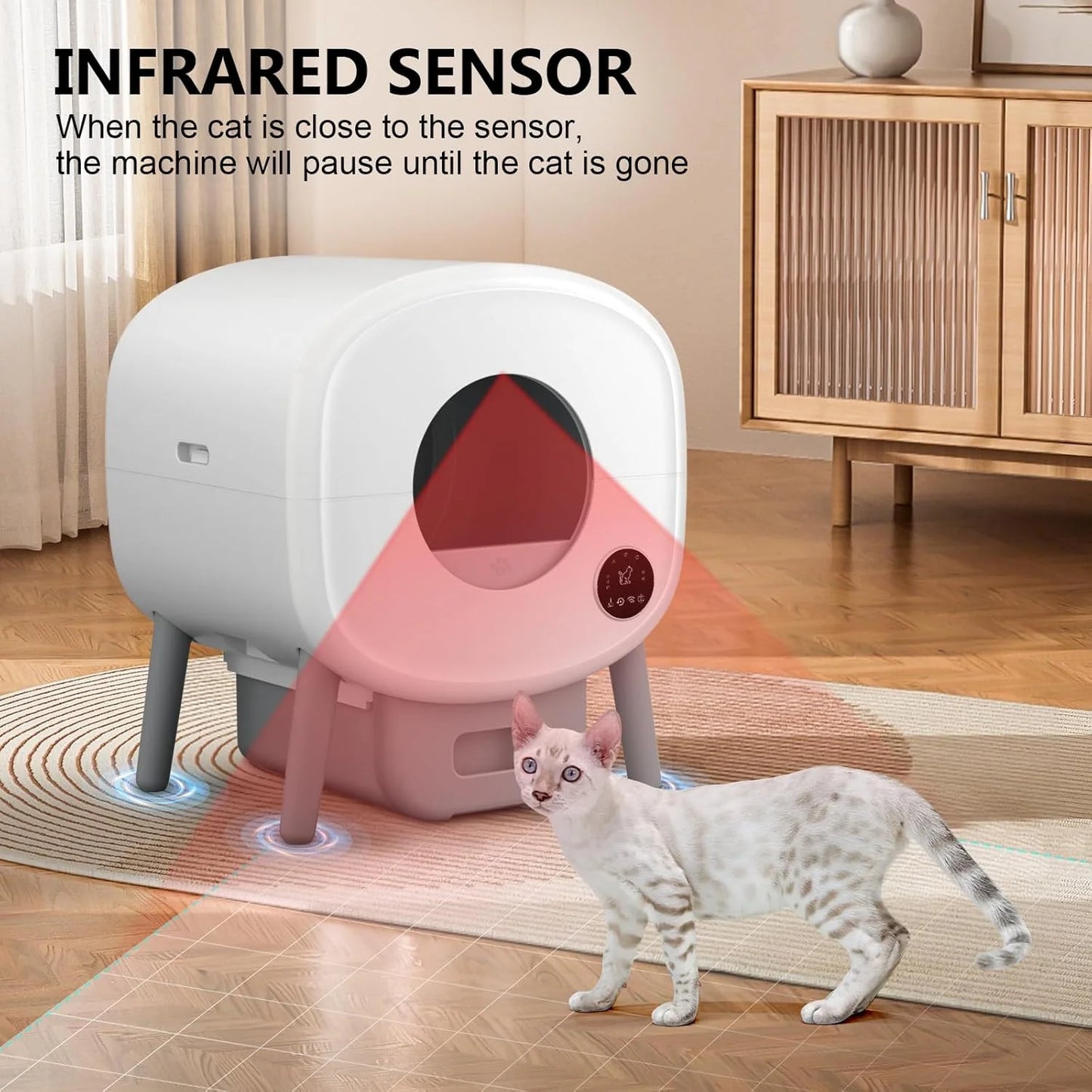 Lettiera autopulente, lettiera automatica per gatti di grande capacità, autopulente per gatti