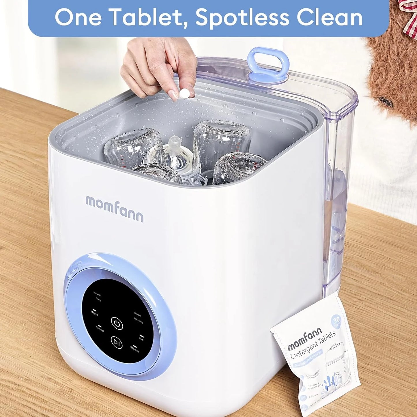 Lavabiberon - Lavaggio rapido in 19 minuti, sterilizzatore e asciugatrice, detergente tutto in uno
