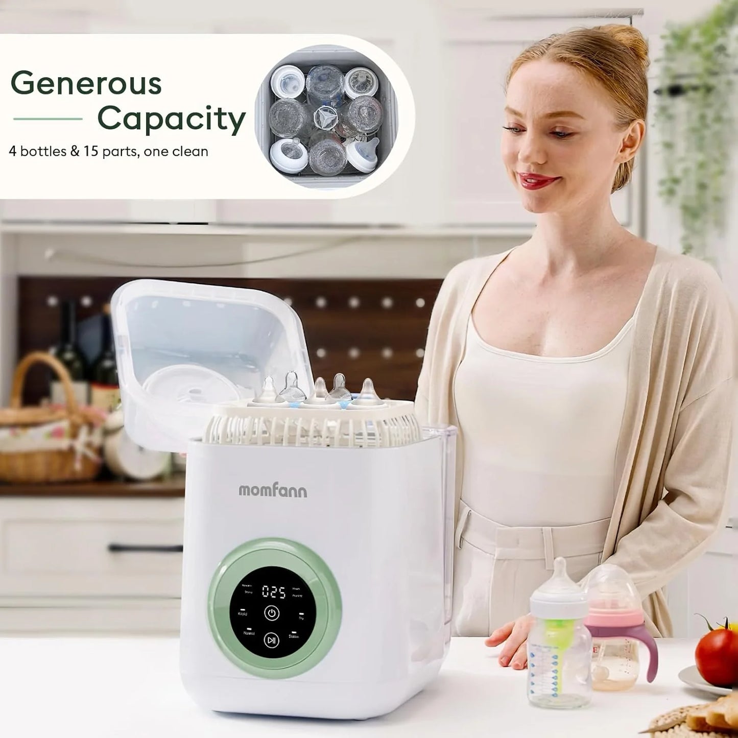 Lavabiberon - Lavaggio rapido in 19 minuti, sterilizzatore e asciugatrice, detergente tutto in uno