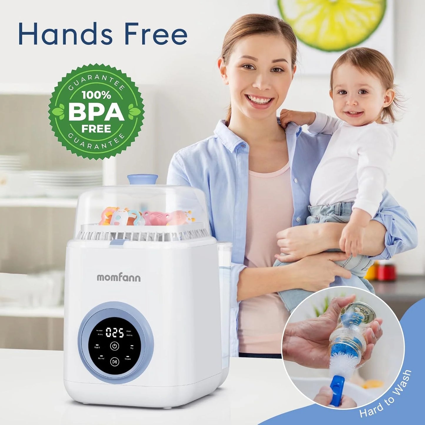 Lavabiberon - Lavaggio rapido in 19 minuti, sterilizzatore e asciugatrice, detergente tutto in uno