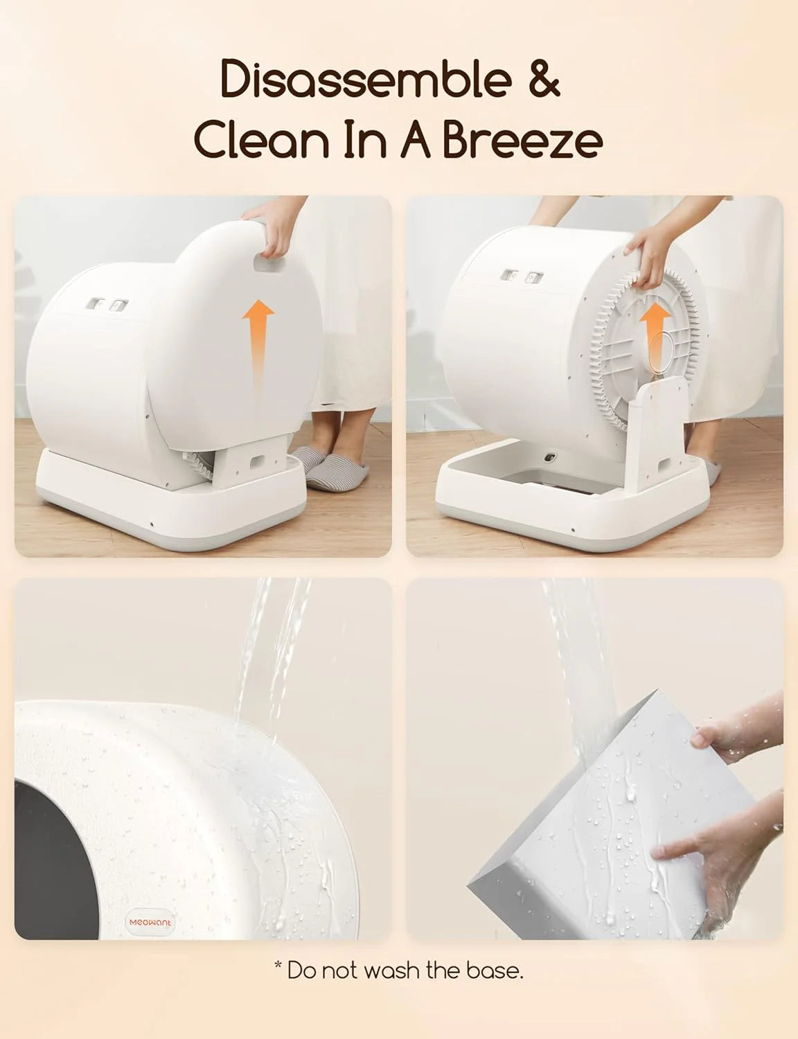 Lettiera per gatti autopulente, lettiera automatica con protezione di sicurezza integrata per gatti multipli