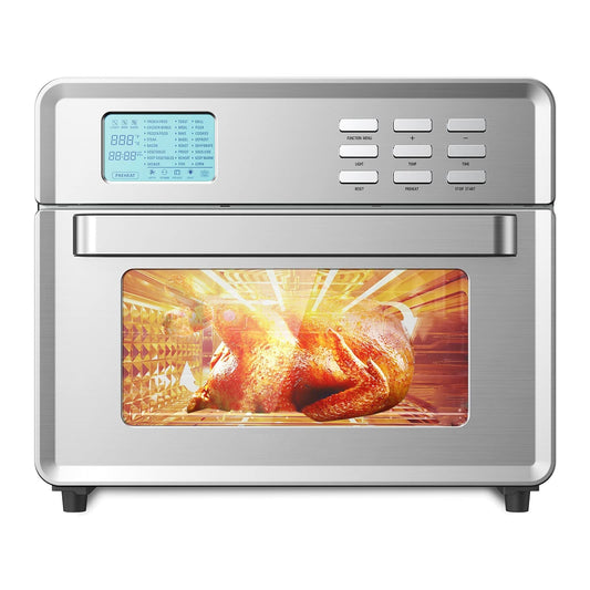 Forno friggitrice ad aria multifunzione 24 in 1 in acciaio inossidabile, grande capacità, 26,8 QT, 360°