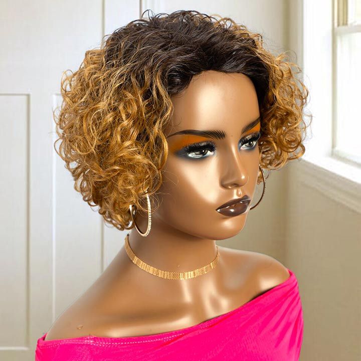 Parrucca Pixie Cut Bob 100% capelli umani