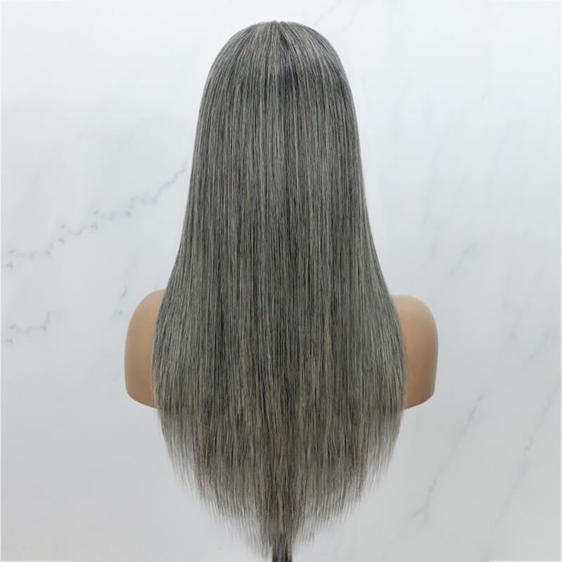 Parrucca frontale in pizzo con capelli umani lisci