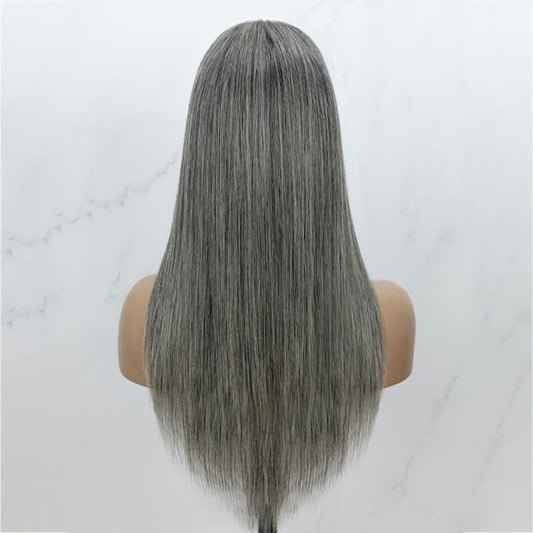 Parrucca frontale in pizzo con capelli umani lisci