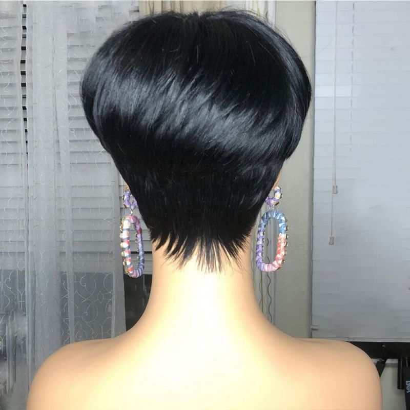 Parrucche corte a strati con taglio pixie e capelli umani