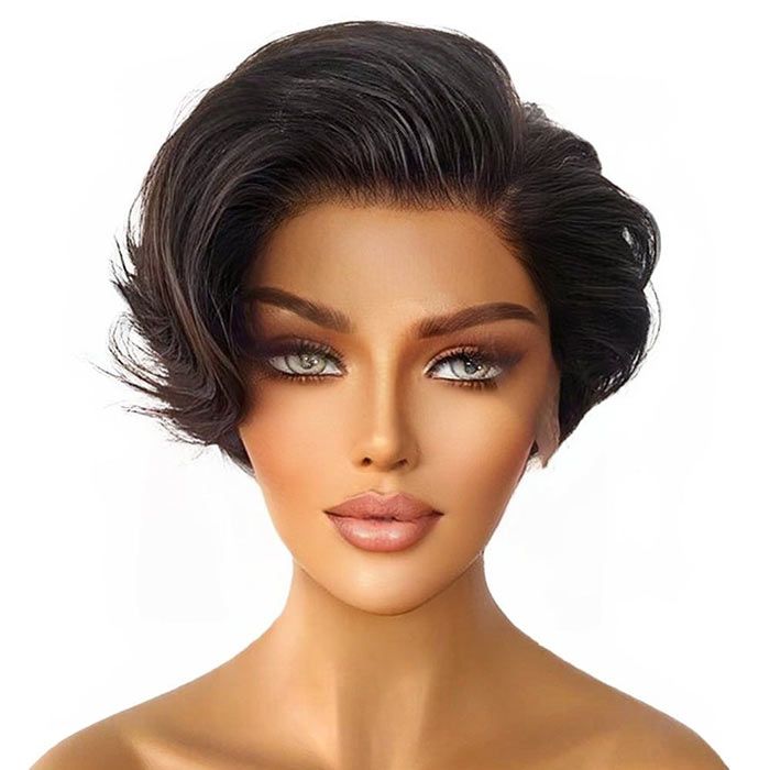 Glueless Pixie Cut Bob Wigs Straight Human Hair