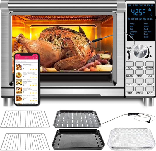 Forno tostapane friggitrice ad aria intelligente, convezione da banco 12 in 1, capacità XL da 30 QT