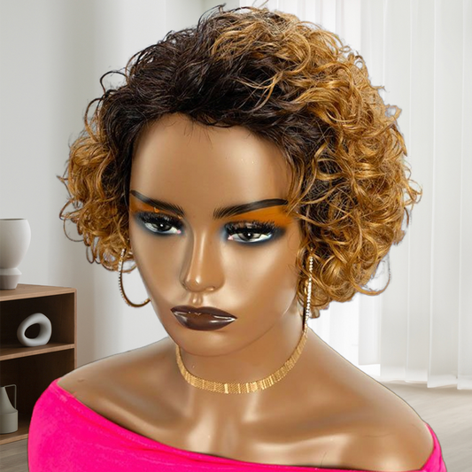 Wig Pixie Cut Bob Wig 100% Human Hair