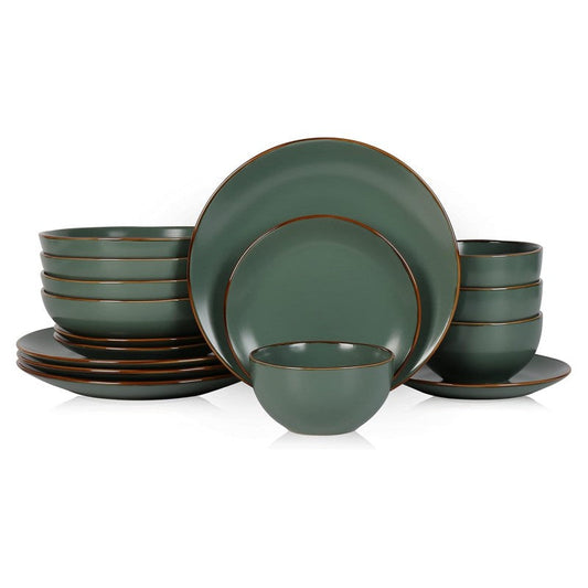 Set di stoviglie in gres moderno da 32 pezzi, piatti e ciotole