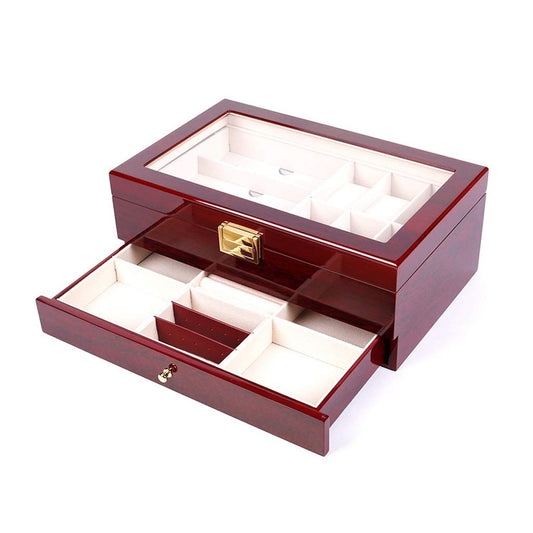 Scatola porta orologi in legno, scatola porta occhiali da sole e porta gioielli, organizer per riporre oggetti, espositore e cassetto