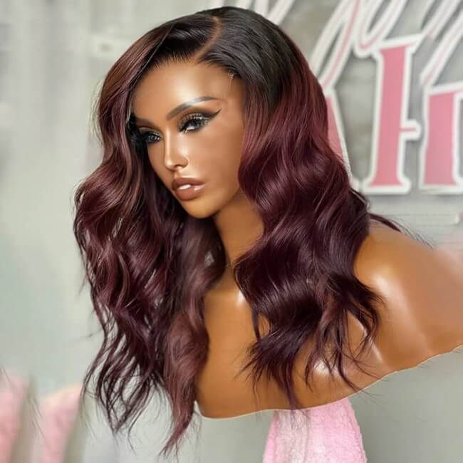 Parrucca con chiusura in pizzo 5X5 con capelli umani a onde lunghe