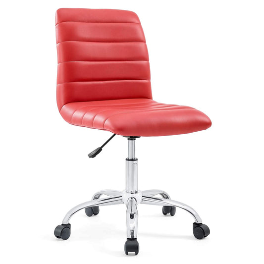 Sedia da ufficio girevole con schienale medio e senza braccioli Ripple Ribbed in verde brillante