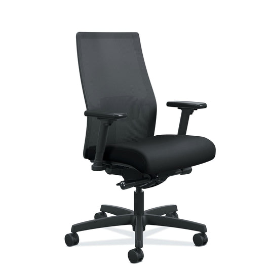 Sedia operativa ergonomica Ignition 2.0 in tessuto/rete con schienale medio, nera