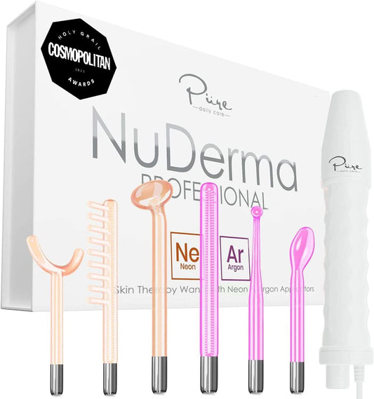 Bacchetta professionale per il trattamento della pelle - Portatile con 6 luci al neon e bacchetta all'argon - Solleva la pelle - Deterge e rassoda