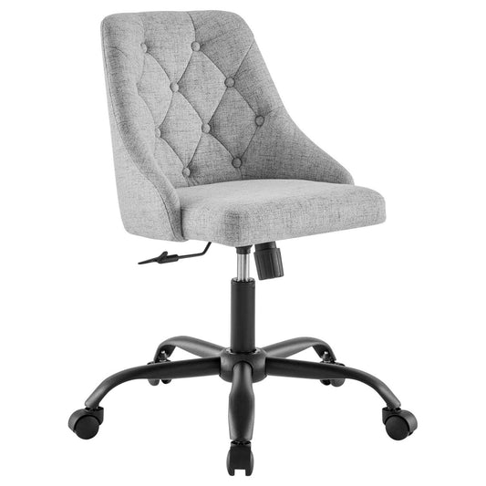 Sedia da ufficio girevole imbottita Distinct, nero beige 23 x 20,5 x 32