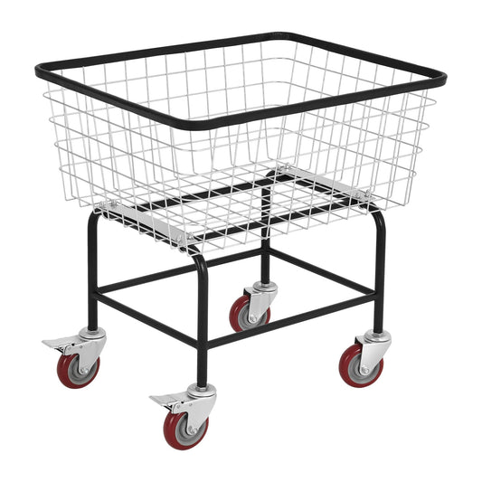 Carrello portabiancheria in filo metallico da 4,5 staia, cesto portabiancheria con ruote, carrello portabiancheria in filo metallico commerciale con finitura zincata, cesto in acciaio di grandi dimensioni per riporre i vestiti da lavanderia