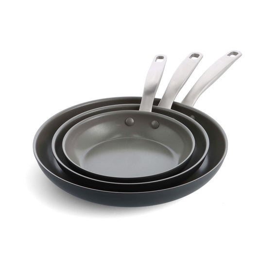 Set di 10 pentole e padelle antiaderenti in ceramica anodizzata dura e sana