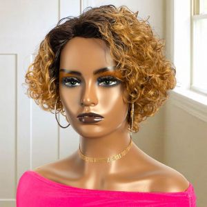 Wig Pixie Cut Bob Wig 100% Human Hair